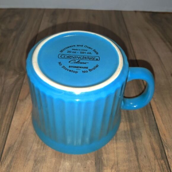 CorningWare Colours 20 oz Sky Blue Coffee / Soup Mug Stoneware 591 ML - Picture 4 of 7